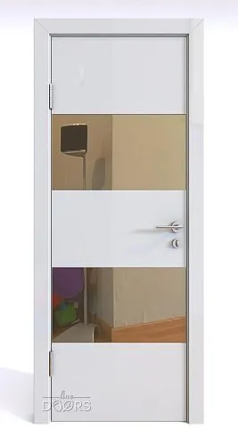 Дверь межкомнатная DO-508 Белый глянец/зеркало Бронза