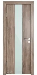 Дверь межкомнатная DO-510 Орех седой светлый/стекло Белое