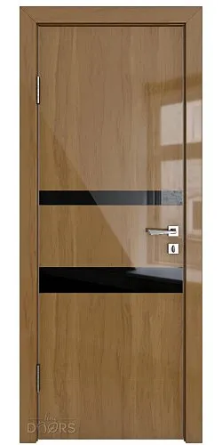 Дверь межкомнатная DO-512 Анегри темный/стекло Черное