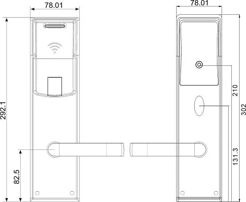 Электронный гостиничный онлайн замок HSU-9936BT-G
