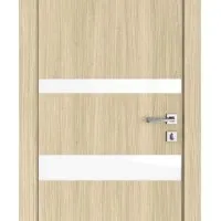 Дверь межкомнатная DO-512 Дуб светлый/стекло Белое
