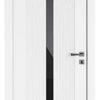 Дверь DO-PANNO Белый бархат/стекло Черное
