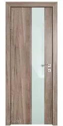 Дверь межкомнатная DO-504 Орех седой светлый/стекло Белое