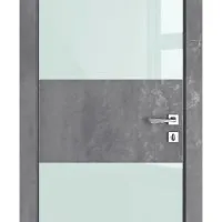 Дверь межкомнатная DO-508 Бетон темный/стекло Белое