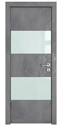 Дверь межкомнатная DO-508 Бетон темный/стекло Белое