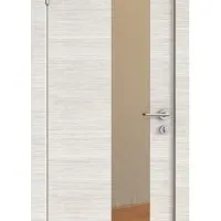 Дверь межкомнатная DO-504 Ива светлая/зеркало Бронза