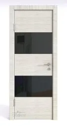 Дверь межкомнатная DO-508 Ива светлая/стекло Черное