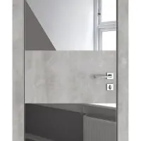 Дверь межкомнатная DO-508 Бетон светлый/Зеркало