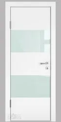ШИ дверь DO-608 Белый бархат/стекло Белое