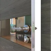 Дверь межкомнатная DO-509 Ольха темная/зеркало Бронза