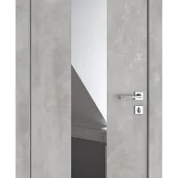 Дверь межкомнатная DO-510 Бетон светлый/Зеркало