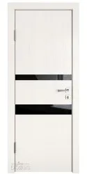 Дверь межкомнатная DO-512 Белый ясень/стекло Черное