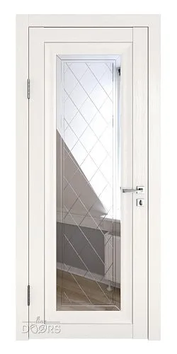 Дверь межкомнатная DO-PG6 Белый ясень/Зеркало ромб фацет