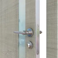 Дверь межкомнатная DO-507 Серый дуб/стекло Белое