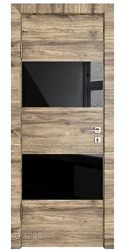 Дверь межкомнатная DO-508 Лофт светлый/стекло Черное