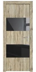 ШИ дверь DO-608 Рустик натуральный/стекло Черное