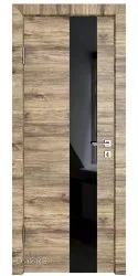 Дверь межкомнатная DO-504 Лофт светлый/стекло Черное