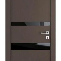 Дверь межкомнатная DO-512 Бронза/стекло Черное