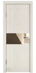 Дверь межкомнатная DO-501 Белая лиственница/зеркало Бронза