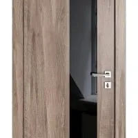 ШИ дверь DO-604 Орех седой светлый/стекло Черное