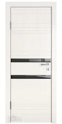 Дверь межкомнатная DO-515 Белый ясень/стекло Черное