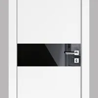 ШИ дверь DO-609 Белый бархат/стекло Черное