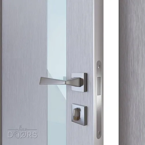 ШИ дверь DO-607 Металлик/стекло Белое