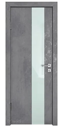 Дверь межкомнатная DO-504 Бетон темный/стекло Белое