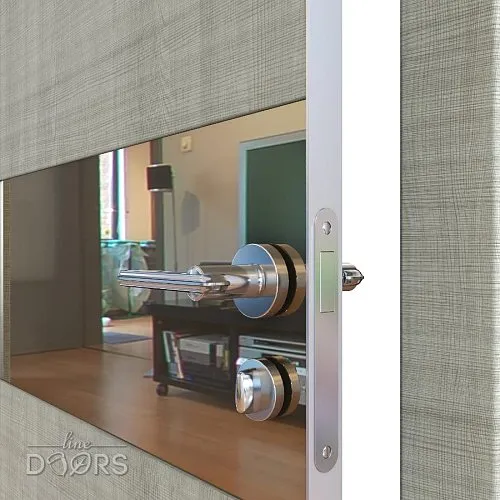 Дверь межкомнатная DO-501 Серый дуб/зеркало Бронза