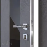 ШИ дверь DO-604 Бетон темный/стекло Черное