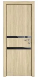 ШИ дверь DO-613 Дуб светлый/стекло Черное
