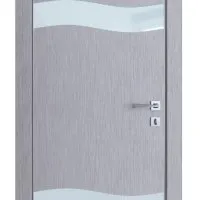 Дверь межкомнатная DO-503 Металлик/стекло Белое