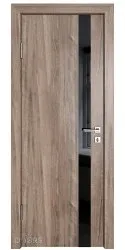ШИ дверь DO-607 Орех седой светлый/стекло Черное