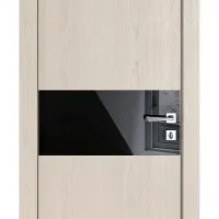 ШИ дверь DO-601 Ясень капучино/стекло Черное