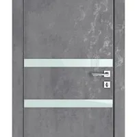ШИ дверь DO-613 Бетон темный/стекло Белое