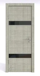 Дверь межкомнатная DO-502 Серый дуб/стекло Черное