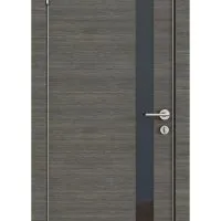 Дверь межкомнатная DO-507 Ольха темная/стекло Черное