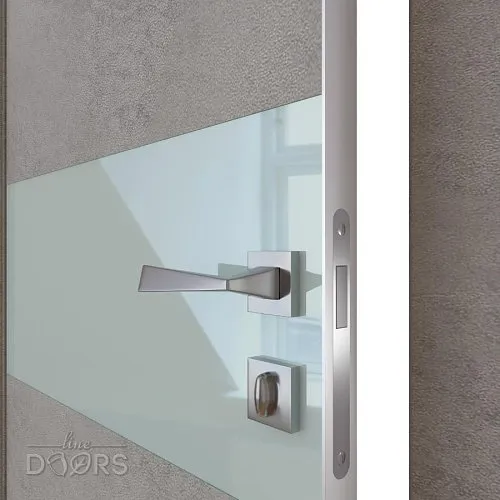 ШИ дверь DO-601 Бетон светлый/стекло Белое