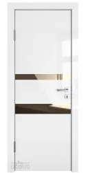 ШИ дверь DO-612 Белый глянец/зеркало Бронза