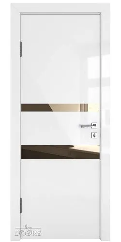 ШИ дверь DO-612 Белый глянец/зеркало Бронза