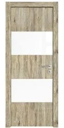 Дверь межкомнатная DO-508 Рустик натуральный/стекло Белое