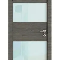 ШИ дверь DO-608 Ольха темная/стекло Белое