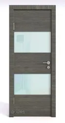 ШИ дверь DO-608 Ольха темная/стекло Белое