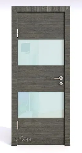 ШИ дверь DO-608 Ольха темная/стекло Белое