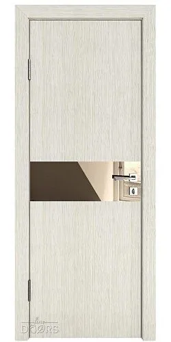 Дверь межкомнатная DO-509 Белая лиственница/зеркало Бронза