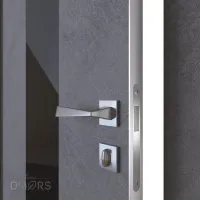 ШИ дверь DO-610 Бетон темный/стекло Черное