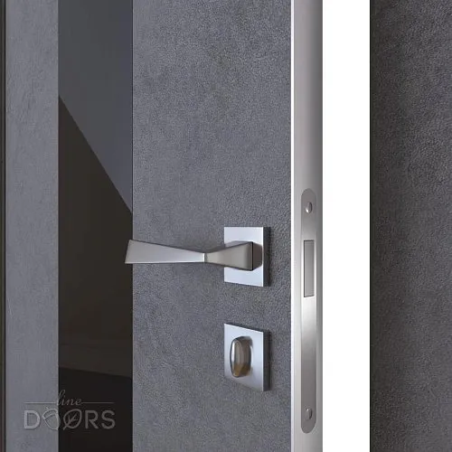 ШИ дверь DO-610 Бетон темный/стекло Черное