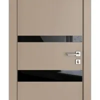 ШИ дверь DO-612 Латте софт/стекло Черное