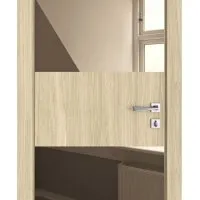 Дверь межкомнатная DO-508 Дуб светлый/зеркало Бронза