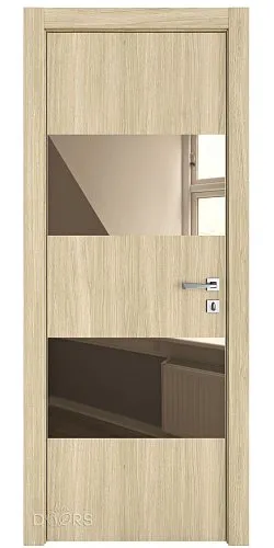 Дверь межкомнатная DO-508 Дуб светлый/зеркало Бронза